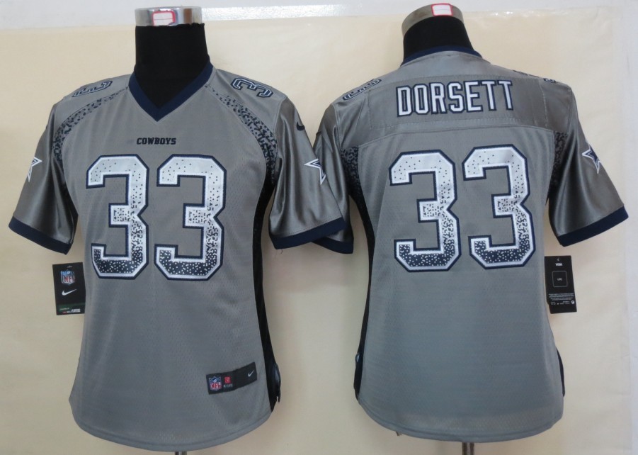 Women 2013 NEW Nike Dallas cowboys 33 Dorsett Drift Fashion Grey Elite Jerseys