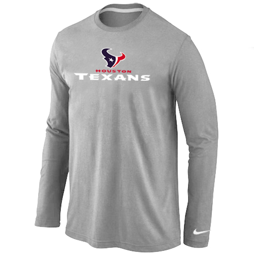 Nike Houston Texans  Authentic Logo Long Sleeve T-Shirt Grey
