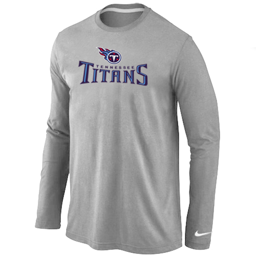 Nike Tennessee Titans Authentic Logo Long Sleeve T-Shirt Grey
