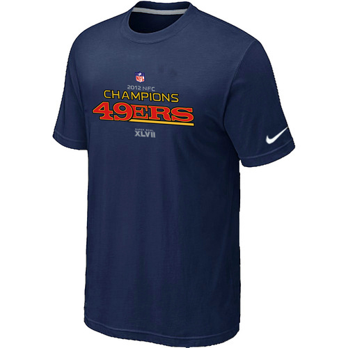  Mens Nike San Francisco 49 ers 2012 NFC Conference Champions Trophy Collection Long D- Blue TShirt 90 