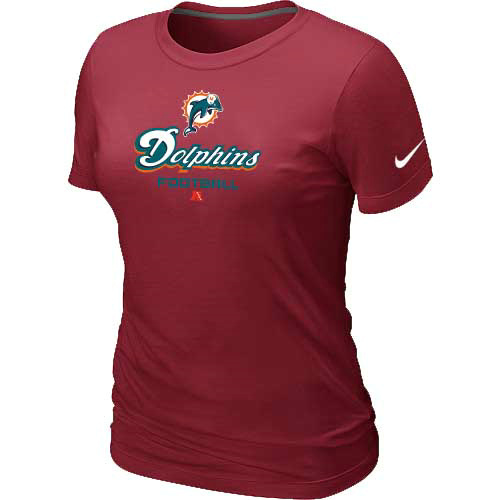  Miami Dolphins Red Womens Critical Victory TShirt 38 