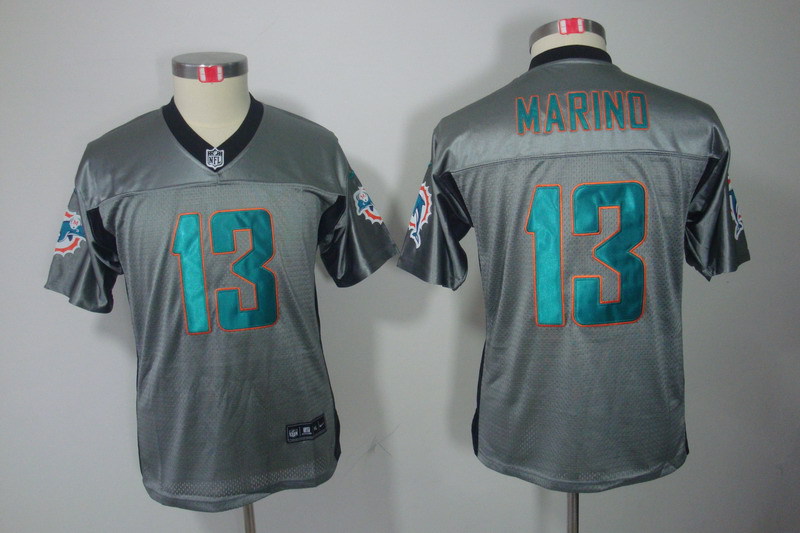 NFL Miami Dolphins #13 Marino  Youth Grey Lights Out Jersey