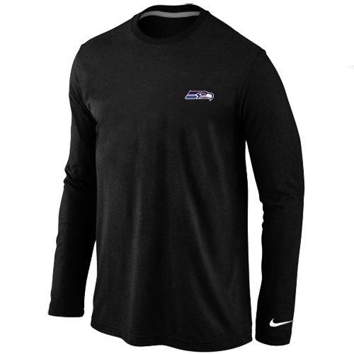 Seattle Seahawks Sideline Legend Authentic Logo Long Sleeve T-Shirt  Black