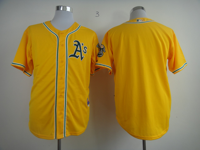 MLB Oakland Athletics #0 Blank Yellow Jersey