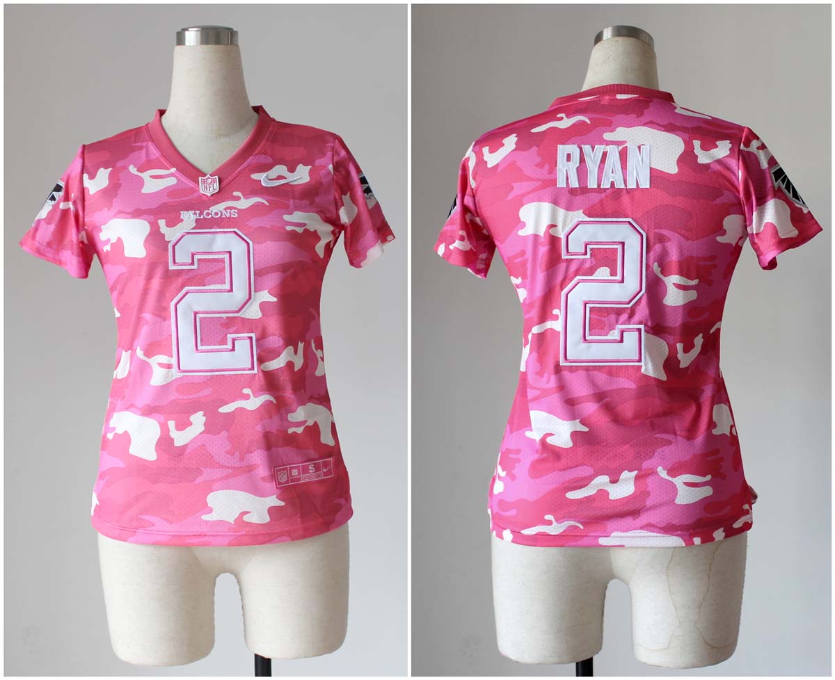 Nike NFL Women Atlanta Falcons #2 Ryan Pink Camo Jersey