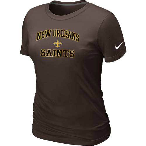 New Orleans Saints Womens Heart & Soul Brown TShirt 57