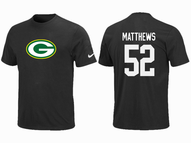  Nike Green Bay Packers 52 MATTHEWS Name& Number TShirt Black 127 