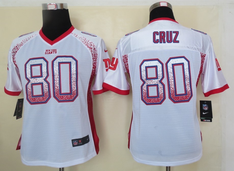 Women 2013 NEW Nike New York Giants 80 Cruz Drift Fashion White Elite Jerseys