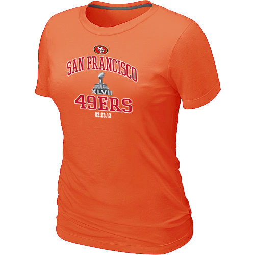  San Francisco 49 ers Super BowlXLVII Heart& Soul Orange Womens TShirt 56 