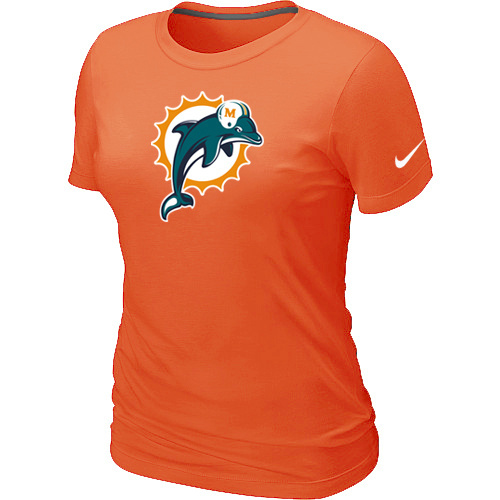  Miami Dolphins Orange Womens Logo TShirt 57 