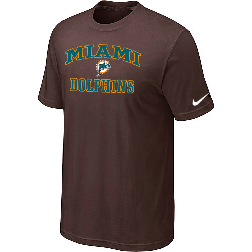  Miami Dolphins Heart& Soul Brownl TShirt 73 