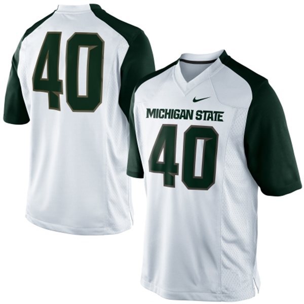 Michigan State Spartans #40 White Jersey