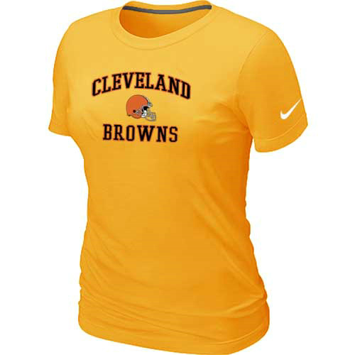  Cleveland Browns Womens Heart& Soul Yellow TShirt 22 