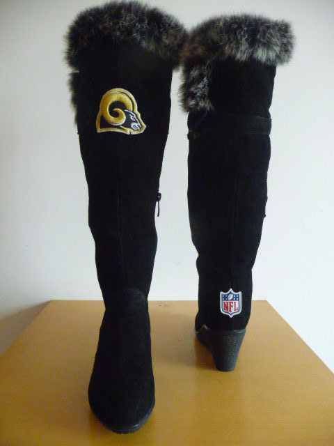 NFL St. Louis Rams Cuce Shoes Womens Cheerleader Boots Black