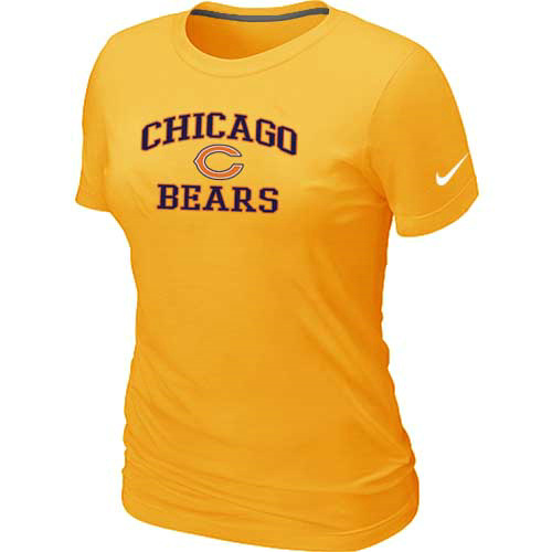  Chicago Bears Womens Heart& Soul Yellow TShirt 64 
