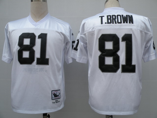 NFL Jerseys Oakland Raiders 81 T.Brown Throwback white