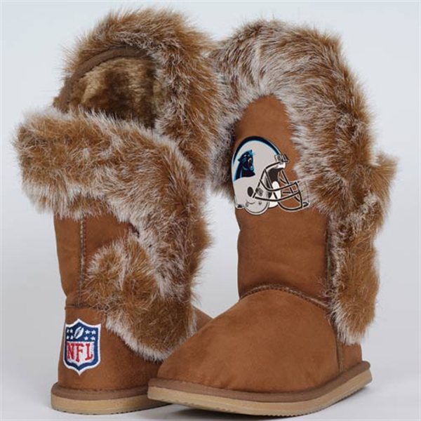 NFL Carolina Panthers Womens Cuce Shoes Ladies Fanatic Boots Brown 