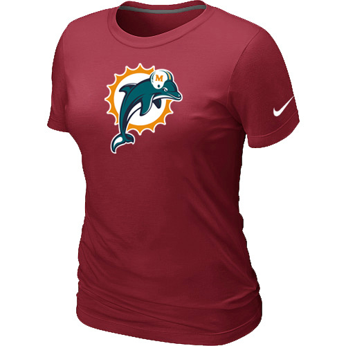  Miami Dolphins Red Womens Logo TShirt 56 