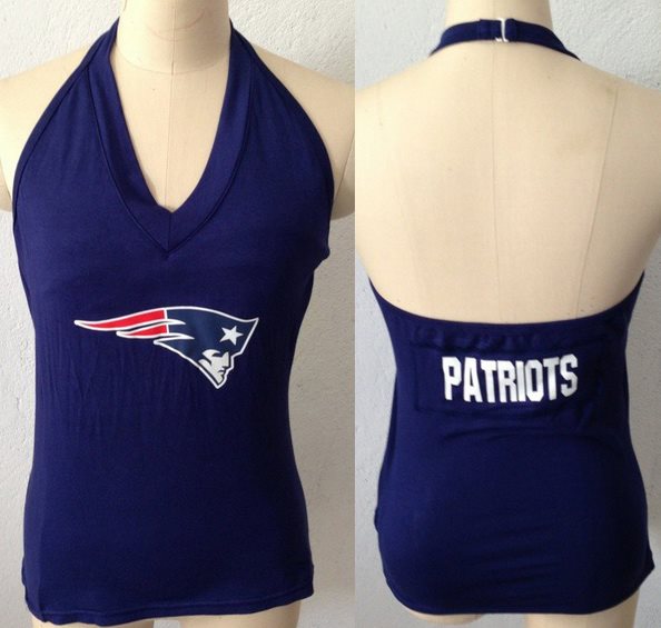 Womens All Sports Couture New England Patriots Blown Coverage Halter Top