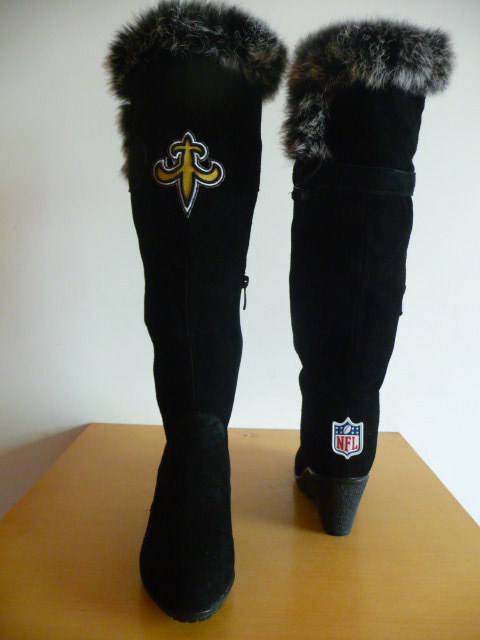 NFL New Orleans Saints Cuce Shoes Womens Cheerleader Boots Black