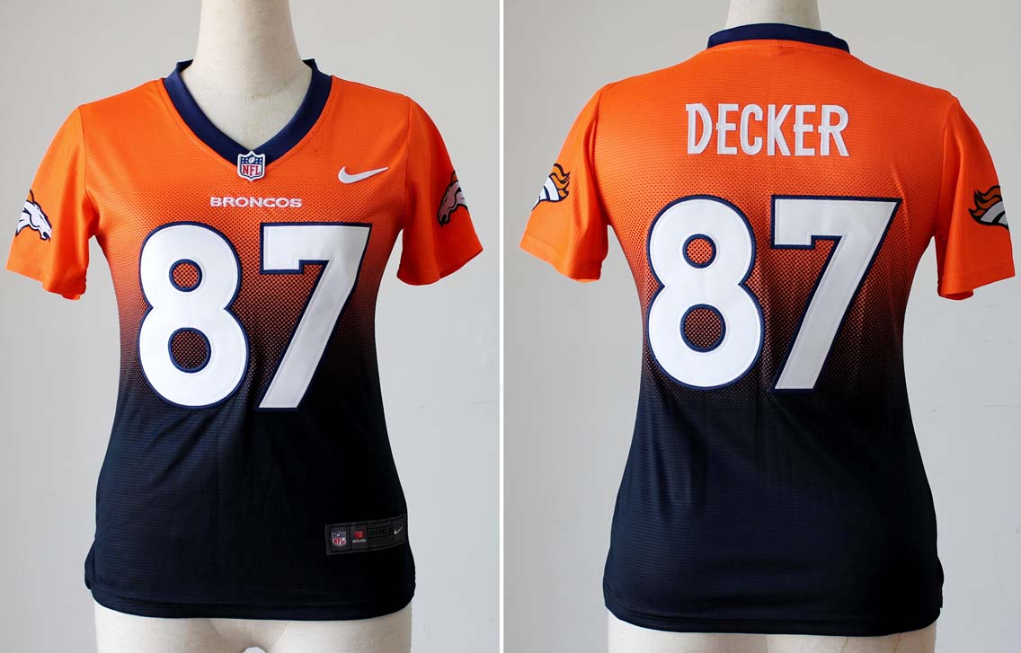 NFL Women Denver Broncos #87 Decker Fadeaway Jersey