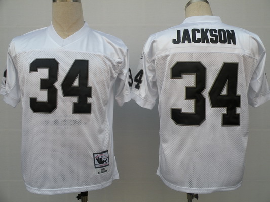 NFL Jerseys Oakland Raiders 34 Bo Jackson white throwback