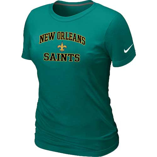 New Orleans Saints Womens Heart & SoulL-Green TShirt 52