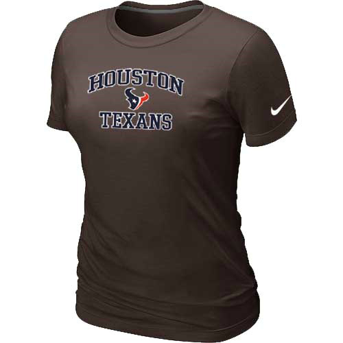  Houston Texans Womens Heart& Soul Brown TShirt 59 