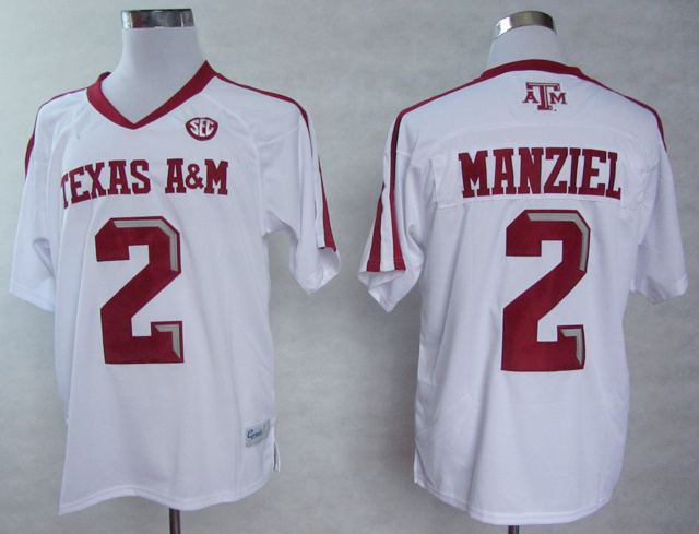 Texas A&M Aggies #2 Manziel White Jersey