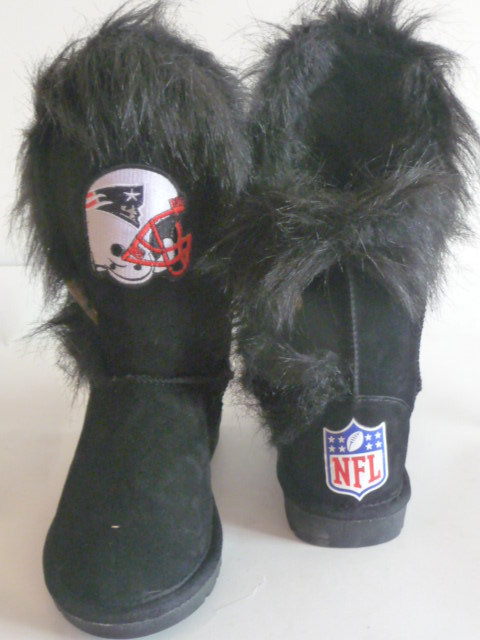 NFL New England Patriots Cuce Shoes Womens Cheerleader Boots - Black