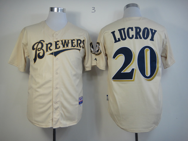 Milwaukee Brewers Authentic 20 Lucroy YOUniform Cool Base Jersey