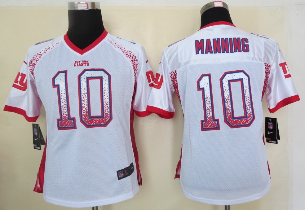 Women 2013 NEW Nike New York Giants 10 Manning Drift Fashion White Elite Jerseys