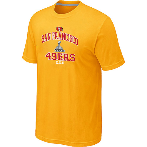  Mens San Francisco 49 ers Super BowlXLVII Heart& Soul Yellow TShirt 108 