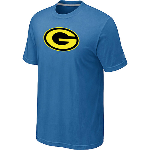  Mens Green Bay Packers Neon Logo Charcoallight Blue Tshirt 21 