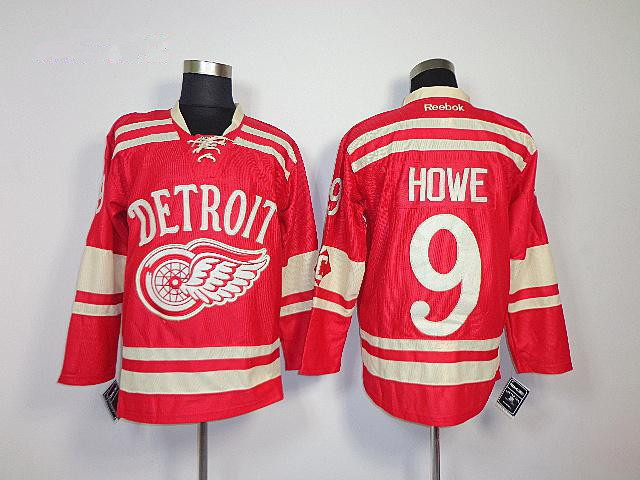 NHL Reebok Detroit Red Wings 2014 Winter Classic #9 Gordie Howe Red Premier Jersey