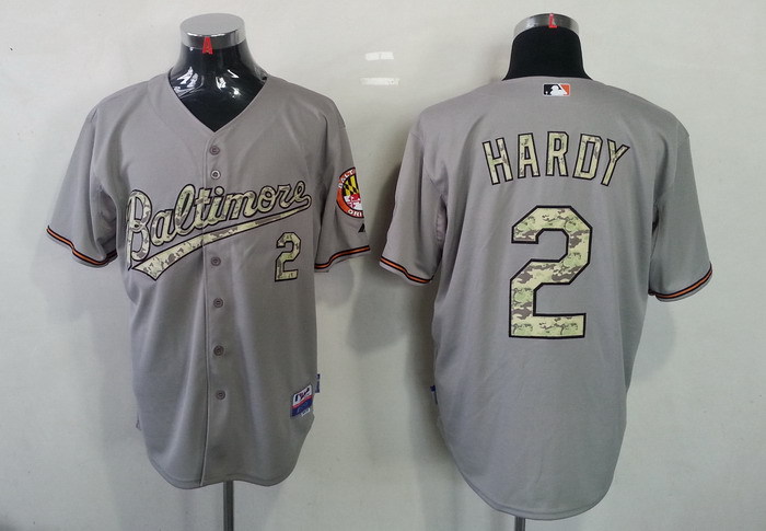 MLB Baltimore Orioles #2 Hardy Grey Camo Jerseys