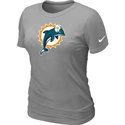  Miami Dolphins L- Grey Womens Logo TShirt 61 
