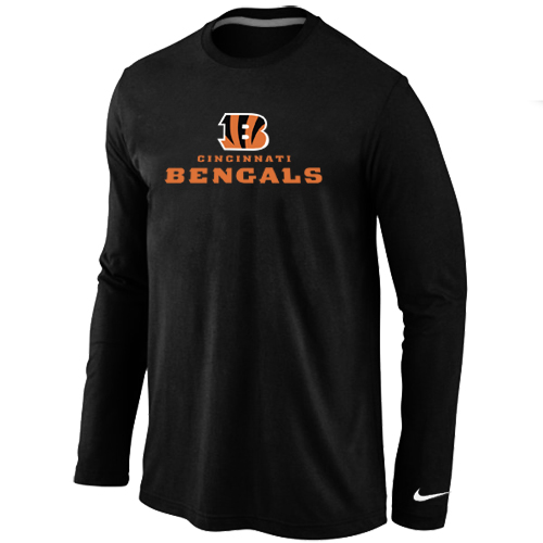 Nike Cincinnati Bengals Authentic Logo Long Sleeve T-Shirt Black