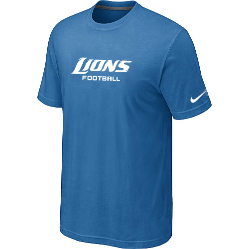 Nike Detroit Lions Sideline Legend Authentic Font TShirt L- Blue 94 