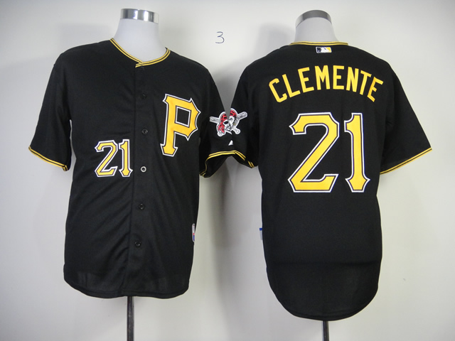 MLB Pittsburgh Pirates #21 Clemente Black Jersey