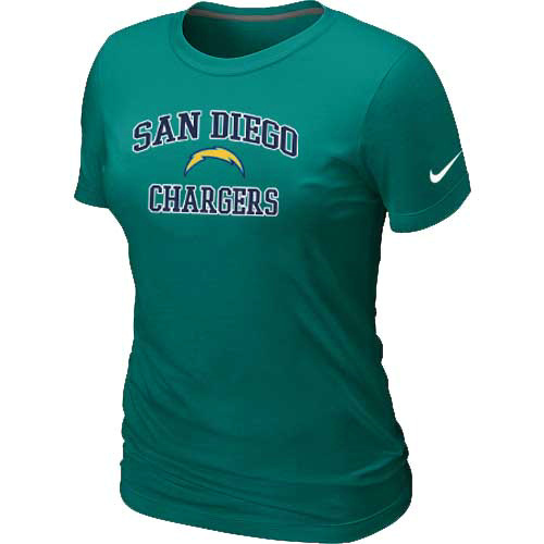  San Diego Charger Womens Heart& Soul L- Green TShirt 38 