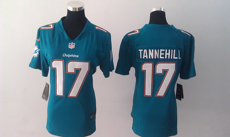 Nike NFL Miami Dolphins #17 Tannehill Blue Women Jersey
