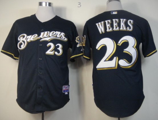 MLB Milwaukee Brewers #23 Rickie Weeks Stitched Blue jersey.JPG