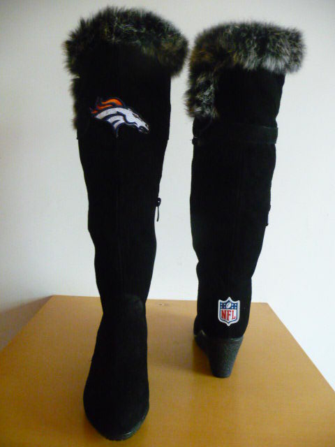 NFL Denver Broncos Cuce Shoes Womens Cheerleader Boots Black