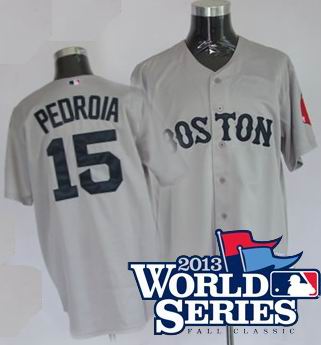 Boston Red Sox 15# Dustin Pedroia road gray w2013 World Series Patch