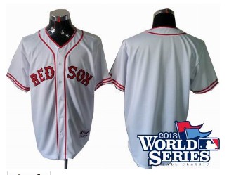 Boston Red Sox blank cool base white jerseys w2013 World Series Patch