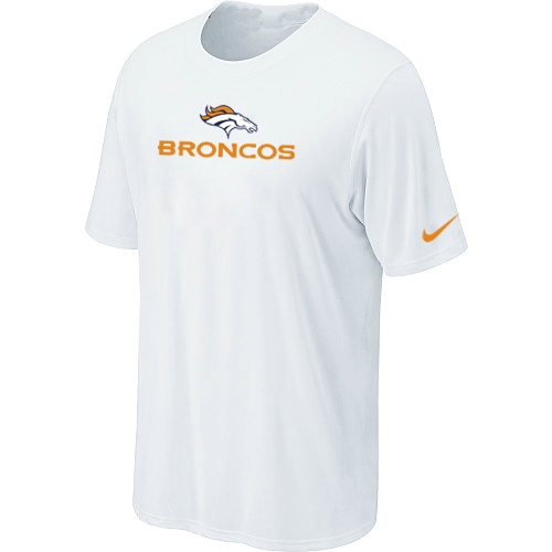  Nike Denver Broncos Authentic Logo TShirt White 83 