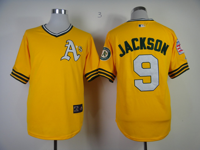 MLB Oakland Athletics #9 Jackson Jersey Yellow