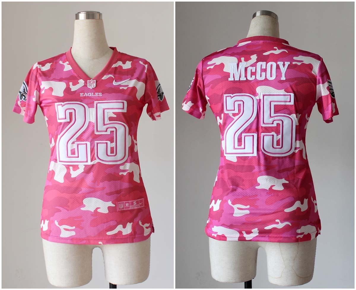 Nike Philadelphia Eagles #25 McCoy Women Pink Camo Jersey