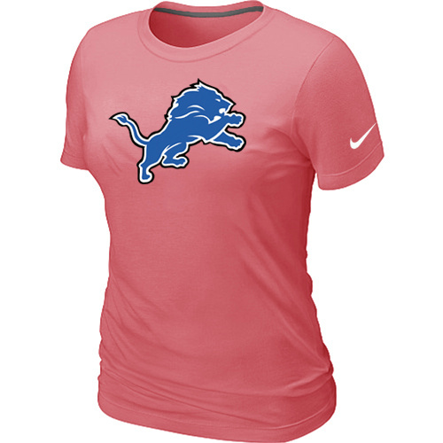  Detroit Lions Pink Womens Logo TShirt 6 